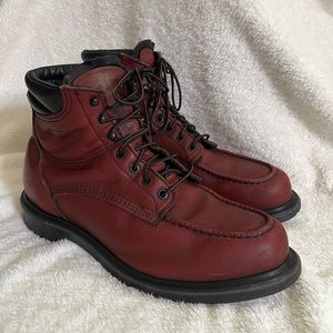 Red Wing 202 11 D Brown Leather Moc Soft Toe Work Boots Supersole USA Made